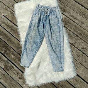 Vintage BUGLE BOY Jeans SZ 7 Acid Wash Distressed